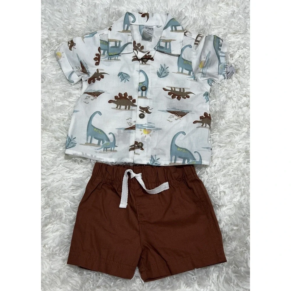 Carter's Baby Boy Dinosaur Shirt & Shorts Outfit Set 3M